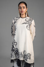 Ivory Cream Linen Floral Printed Co-Ord Set