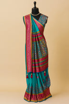 Sky Blue Modal Silk Printed Saree