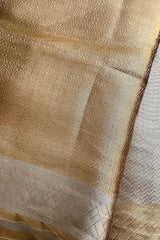 Golden Kanchipuram Tissue Silk Woven Saree