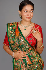 Maroon and Multi Colored Gaji Silk Traditional Gharchola Saree