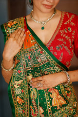 Maroon and Multi Colored Gaji Silk Traditional Gharchola Saree