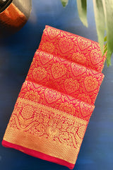 Rani Pink Kanchipuram Tissue Silk Woven Saree