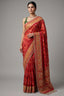 Red Silk Traditional Woven Patola Saree with Cutdana and Beads Work