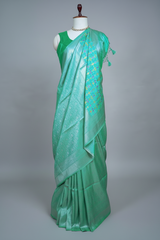 Light Blue Dola Silk Woven Saree