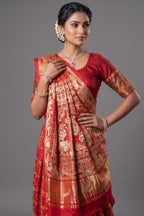 Maroon Gaji Silk Traditional Gharchola Saree with Embroidery