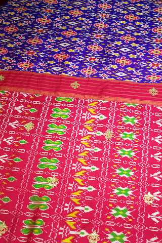 Purple Silk Traditional Patola Saree with Gota Sequin Work