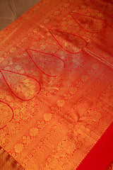 Red Kanchipuram Silk All Over Woven Traditional Saree