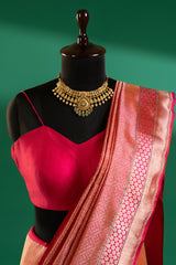 Pink Silk Traditional Woven Saree