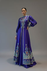Purple Raw Silk Sequin Embroidered Slit Cut Lehenga Suit