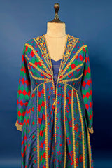 Blue Silk Printed Co-Ord Set with Sequin Embroidery Work