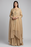 Beige Tissue Gota Worked Palazzo Suit