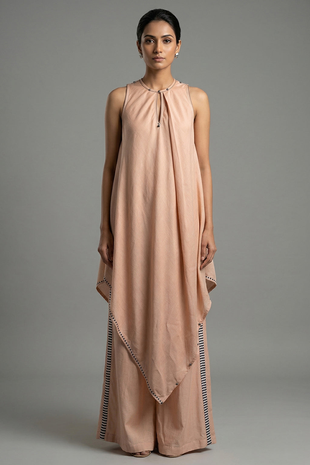 Rose Pink Cotton Silk Solid Co-Ord Set