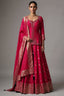 Fuchsia Pink Raw Silk Cutdana-Mirror Work Tunic Palazzo Suit
