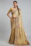 Golden Viscose Silk Embroidered Saree - red silk saree embroidered