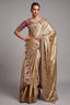Golden Silk Woven Saree with Embroidery - gold silk saree embroidery