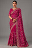 Pink Organza Saree with Sequin Embroidery Work - pink organza saree embroidery