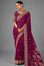 Purple Organza Saree with Embroidery - purple organza saree embroidery
