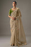 Beige Viscose Chiffon Saree With Elegant Embroidery - beige chiffon saree embroidery