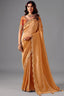 Shimmering Copper Orange Zari Silk Saree with Cutwork Embroidery