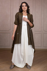 Pearl White Linen Co-Ord Set with Jacket