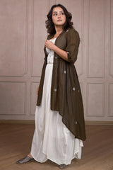 Pearl White Linen Co-Ord Set with Jacket
