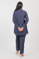 Grey Viscose Rayon Beaded and Sequin Worked Co-Ord Set