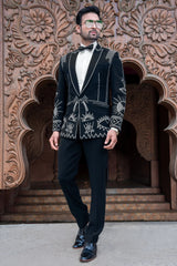 Black Imported Tuxedo Suit with Bow Tie