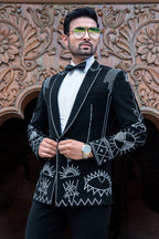 Black Imported Tuxedo Suit with Bow Tie