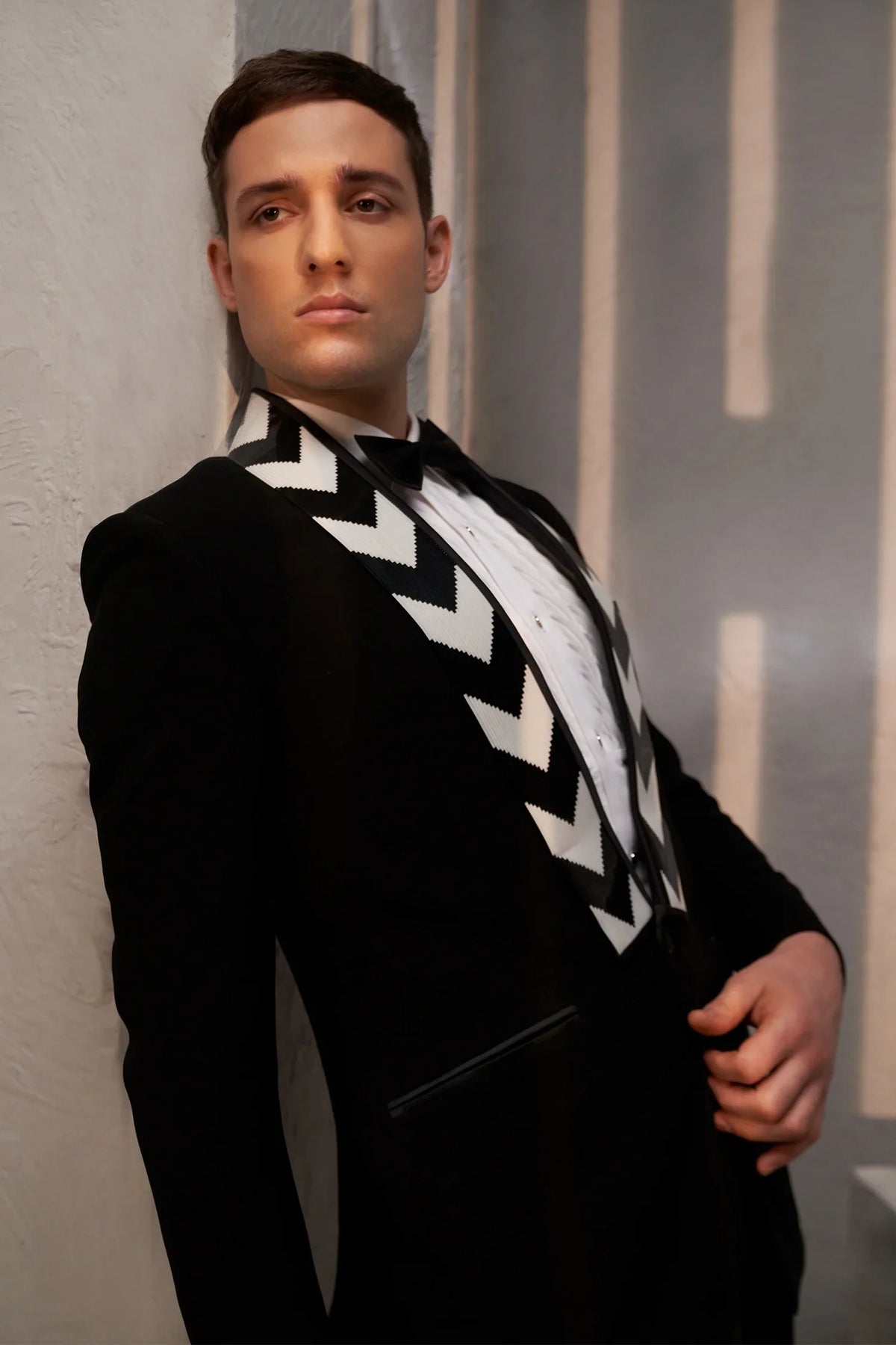 Black and Peal White Imported Tuxedo Suit