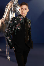 Imported Black Handworked Suit