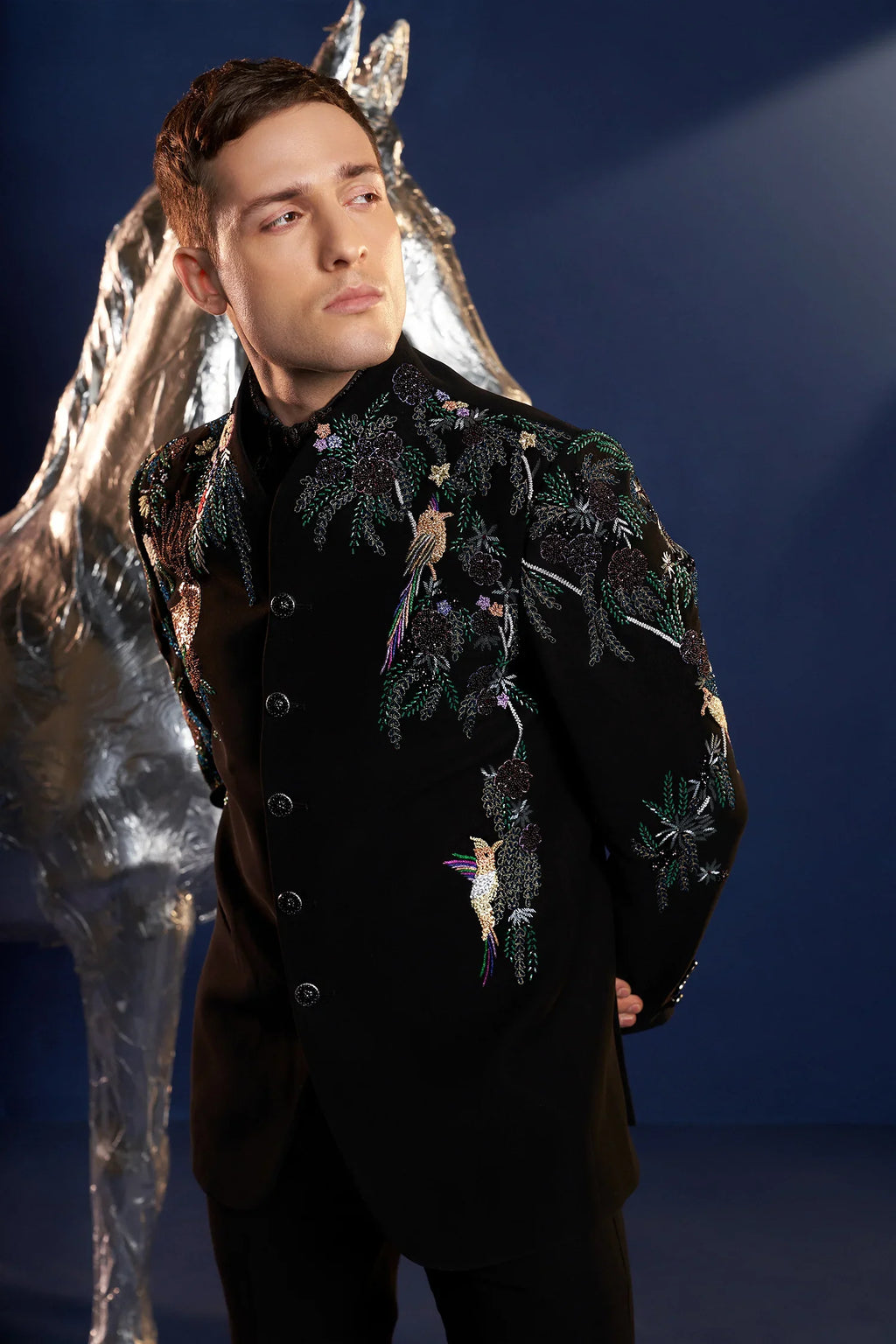 Imported Black Handworked Suit