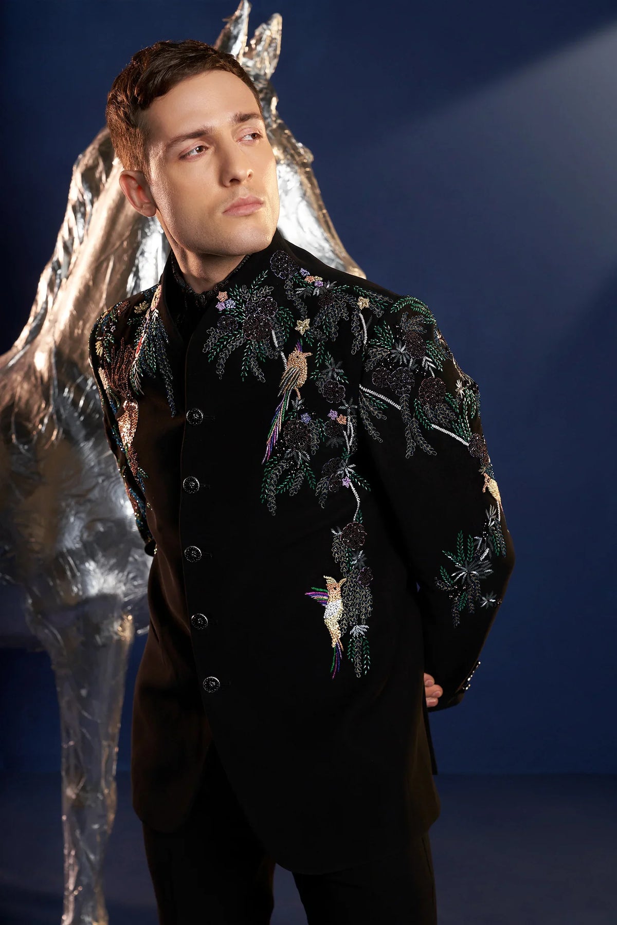 Imported Black Handworked Suit