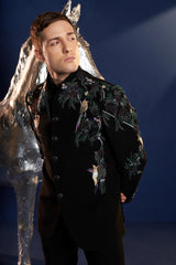 Imported Black Handworked Suit