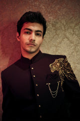 Wine Purple Cutdana and Sequins Worked Jodhpuri Suit