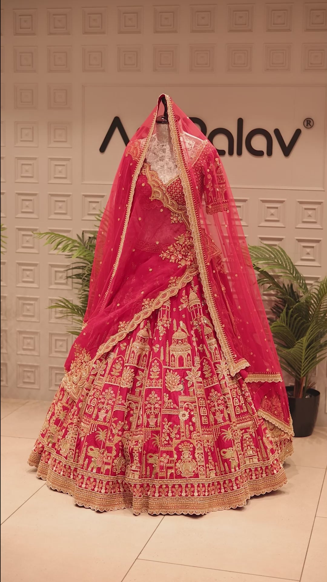 Red KD Dupion Silk Designer Bridal Lehenga with Double Dupatta